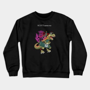 Clanosaurus Rex SCOTTsaurus rex Plaid Scott Ancient Green Scotland Ireland Family Tartan Crewneck Sweatshirt